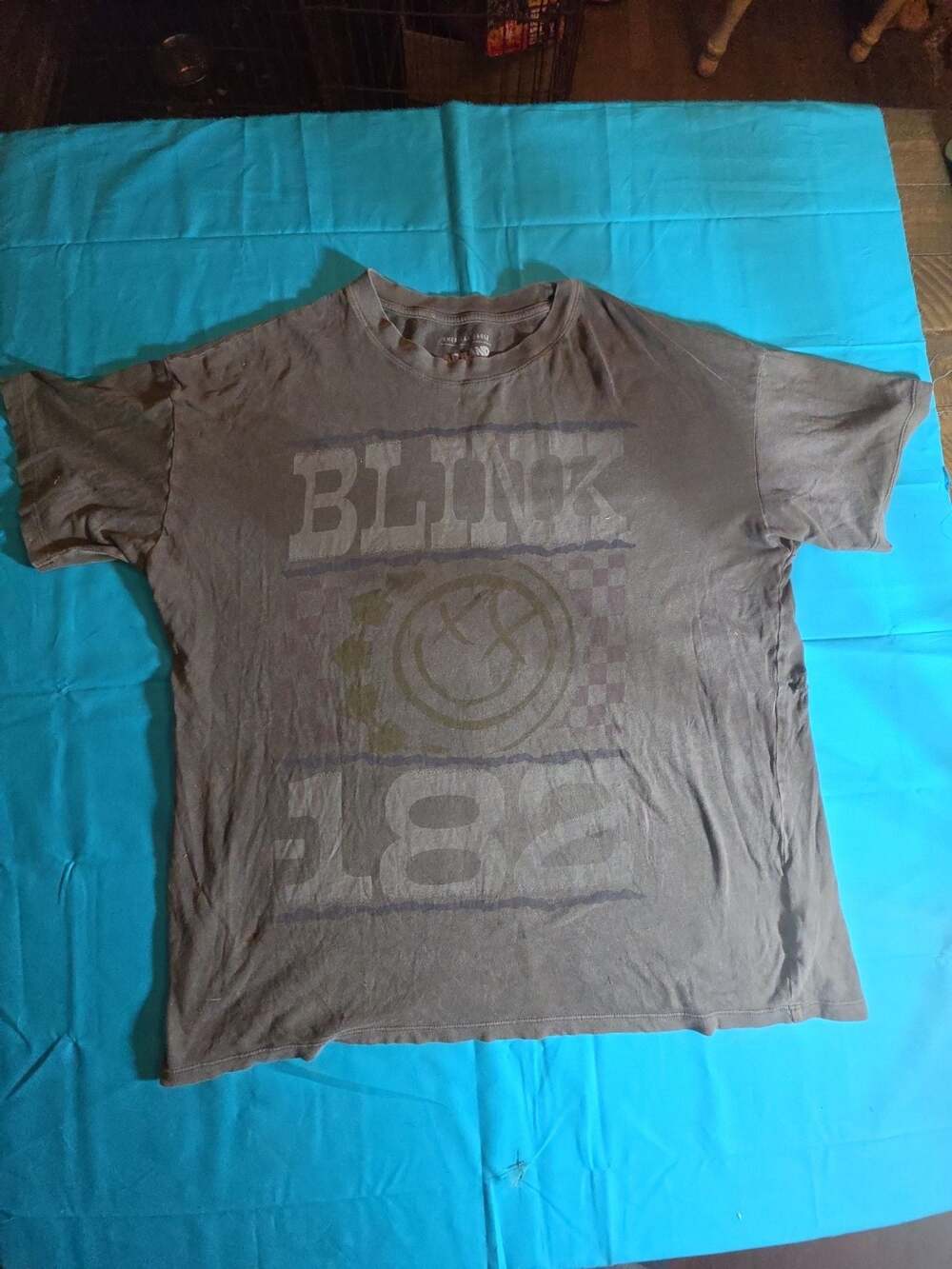 American Eagle Blink 182 Band Graphic T-Shirt Gray